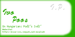 ivo poos business card
